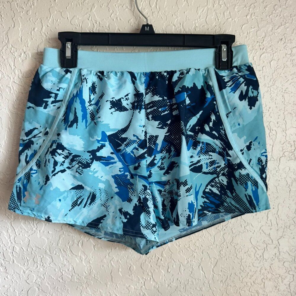 Under Armour Women’s Small Blue Patterned Athletic Running Gym Shorts EUC